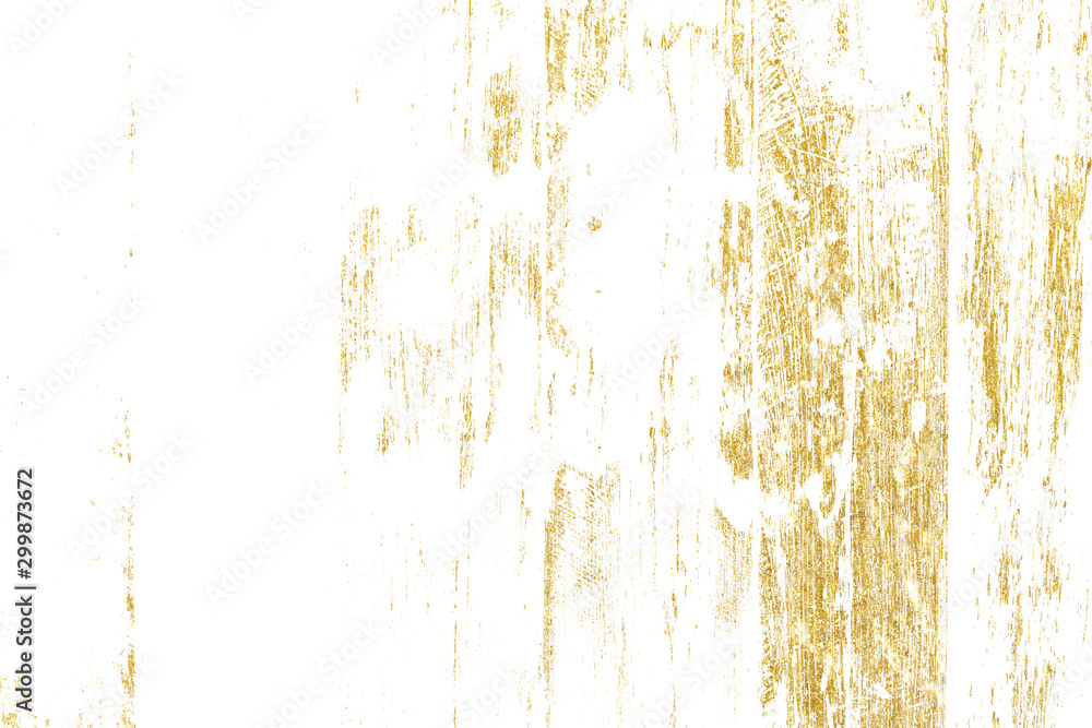 Gold splashes Texture. Brush stroke design element. Grunge golden background pattern of cracks, scuffs, chips, stains, ink spots, lines - obrazy, fototapety, plakaty 