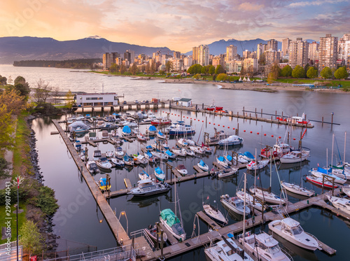 View of Vancouver's downtown Marina near False Creek photo