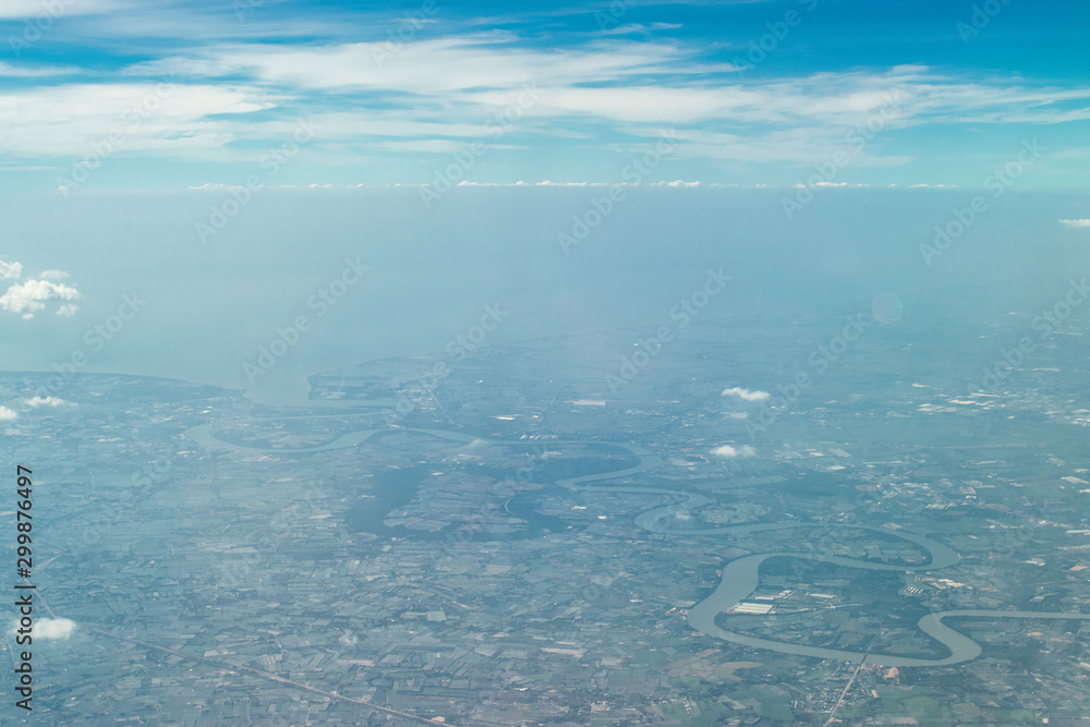 View of Ho Chi Minh city, Vietnam. View from air plane. View of Ho Chi Minh city, Vietnam. View from air plane.