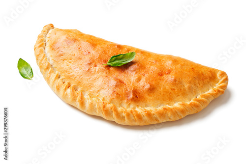 Billede på lærred Homemade fresh baked closed calzone pizza