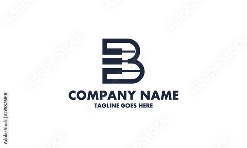 letter B with piano logo design inspirations