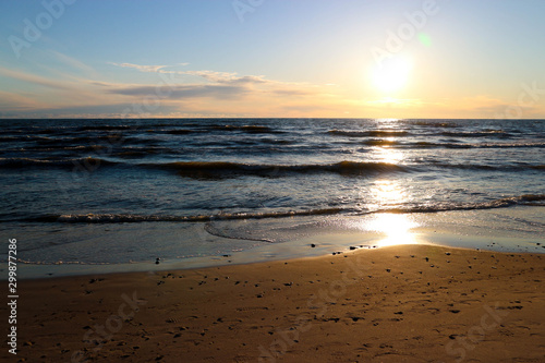 Beautiful sunset over the Baltic sea, Palanga, Lithuania