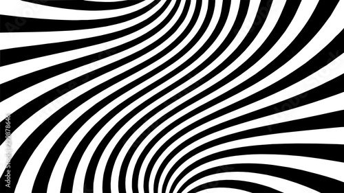 Vector - Black and white abstract striped illusion photo