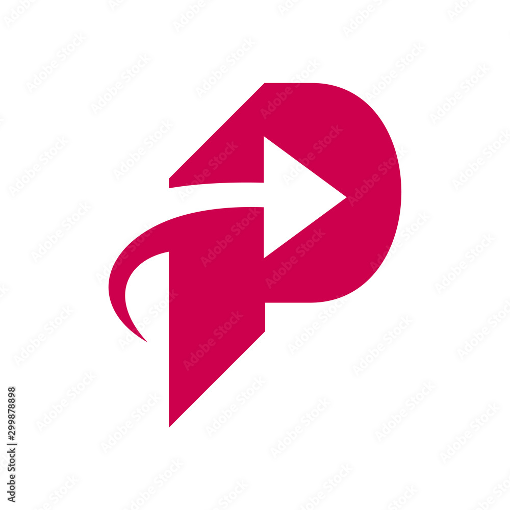 Letter P arrow logo template, ready for use Letter P arrow logo template, ready for use