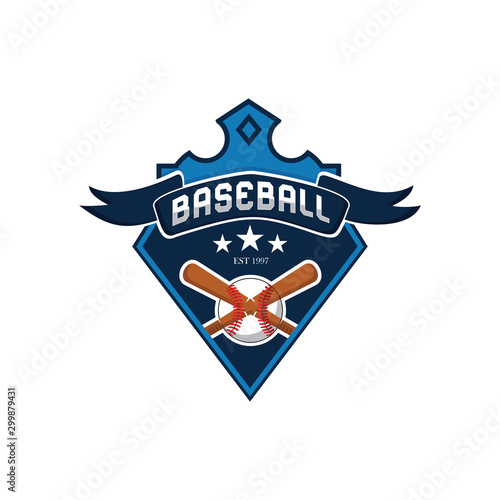 Blue Baseball Logo Template
