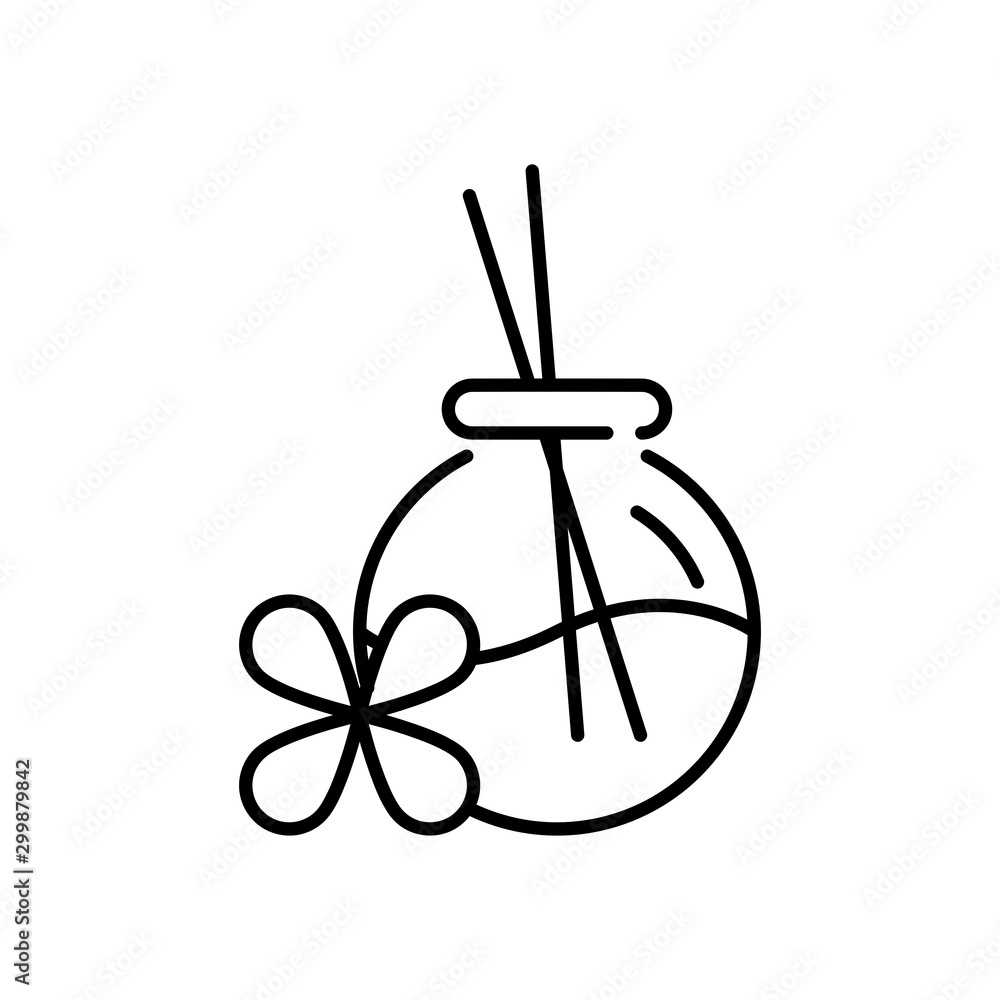 Concept of Aromatherapy. Outline thin line flat illustration. Isolated on white background. Concept of Aromatherapy. Outline thin line flat illustration. Isolated on white background.