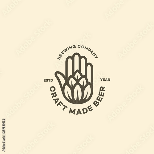 Hand and hop logo