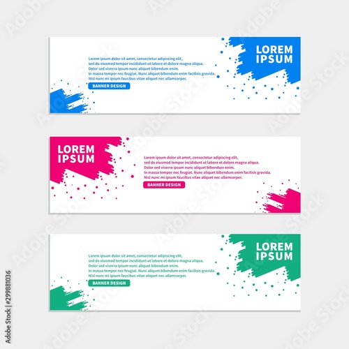 Color Brush Banner Template Design Vector
