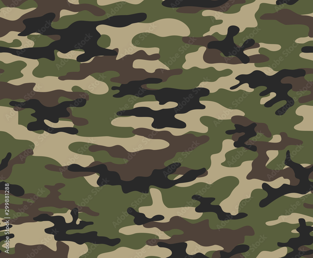 Meubelstickers Camouflage leger naadloze vector patroon om af te drukken. -  Nikkel-Art.nl