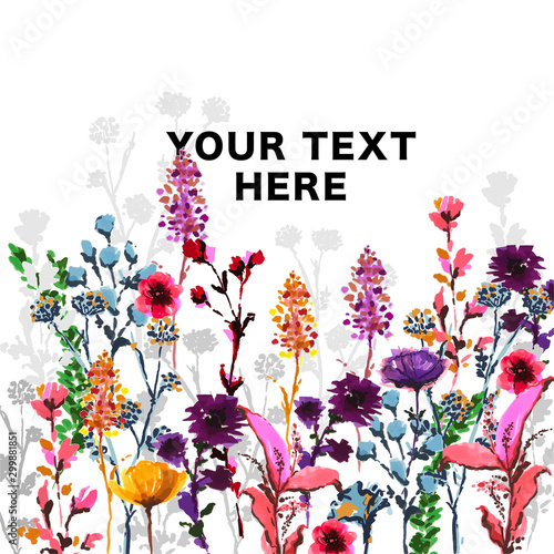Beautiful hand drawn and marker pen sketch in vector colorful garden ,Design for fashion , fabric, wallpaper,backdrop,card,invitation and all graphic type on white