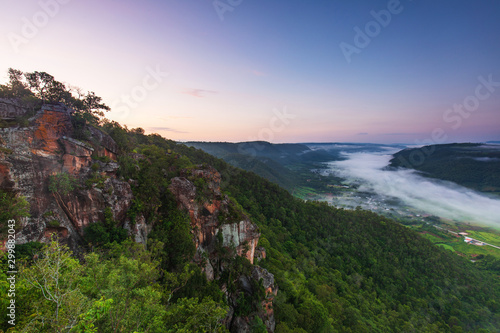 Phu-E-Lerd, Landscape sea of mist on the mountain in Loei province Thailand.