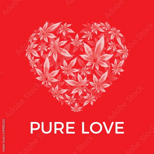 Marijuana leaf heart vector illustration