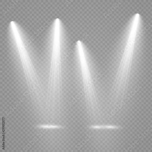 Special lens flash, light effect. The flash flashes rays and searchlight. illust.White glowing light. Beautiful star Light from the rays. The sun is backlit. Bright beautiful star. Sunlight. Glare.