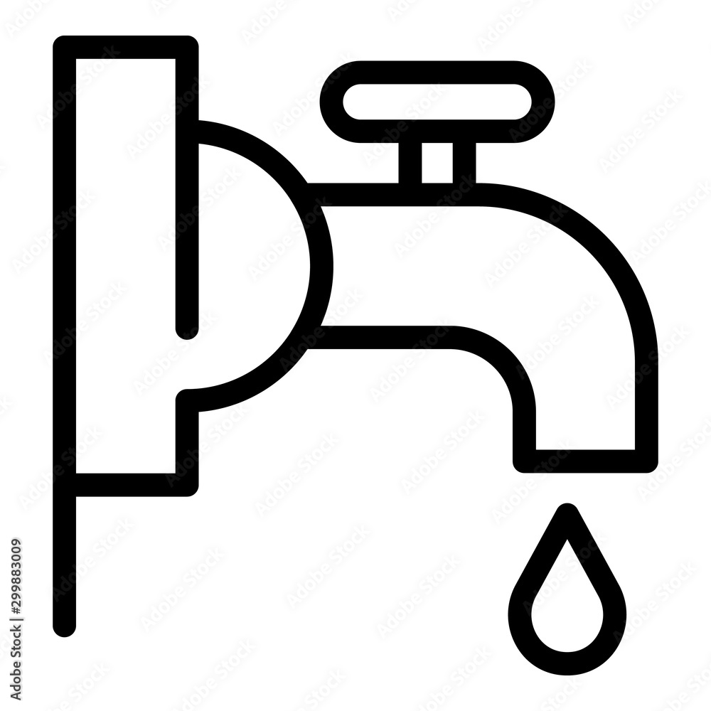 Water faucet icon. Outline water faucet vector icon for web design isolated on white background Water faucet icon. Outline water faucet vector icon for web design isolated on white background
