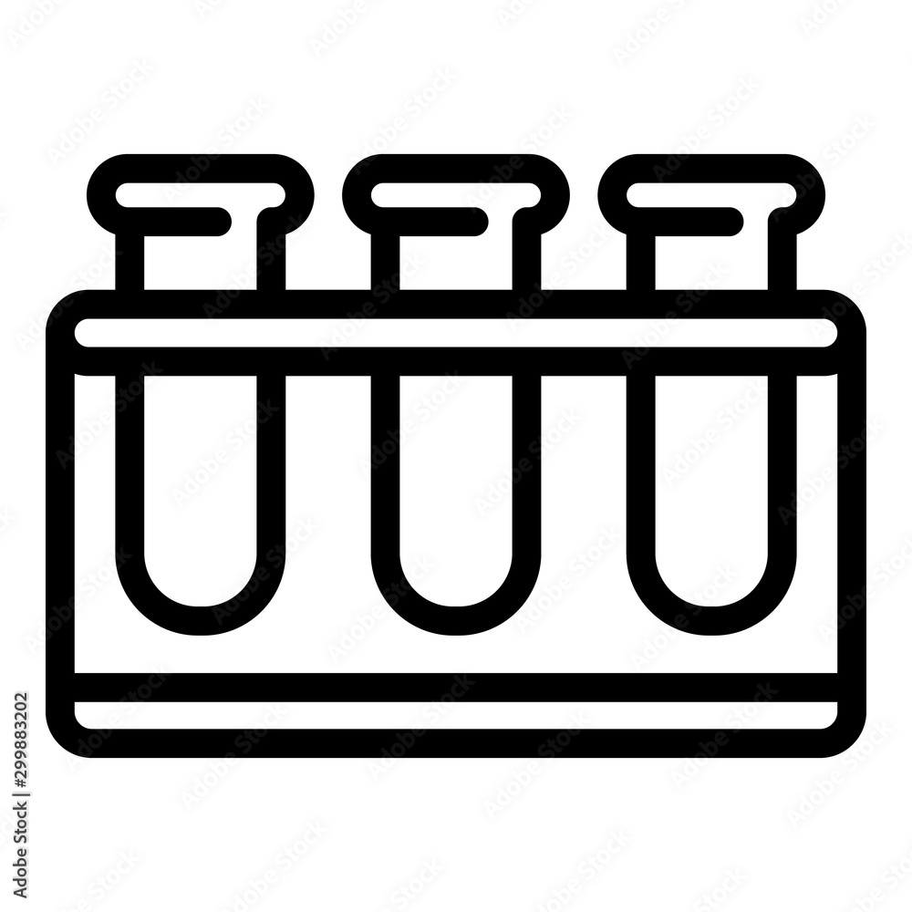 Test tube stand icon. Outline test tube stand vector icon for web design isolated on white background Test tube stand icon. Outline test tube stand vector icon for web design isolated on white background