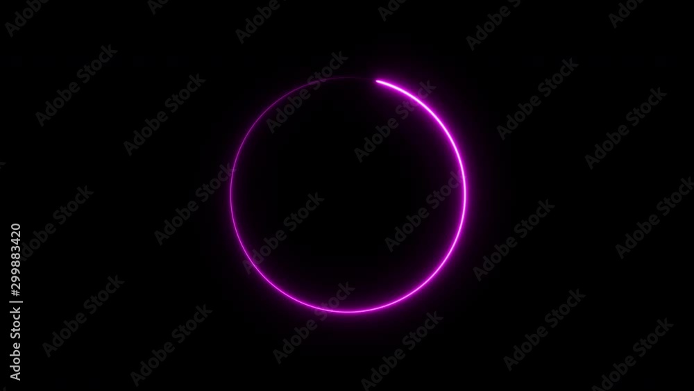 Abstract background electric pink circle rotates on black background. Abstract background electric pink circle rotates on black background.