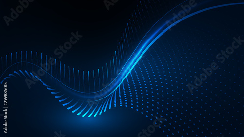 Blue writhing light wave of energy