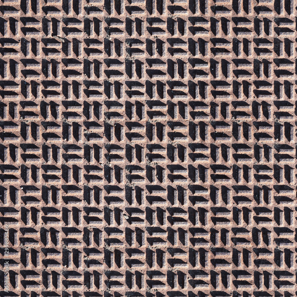Seamless texture of rusty metal floor plate with bumped pattern. New York. USA. Seamless texture of rusty metal floor plate with bumped pattern. New York. USA.