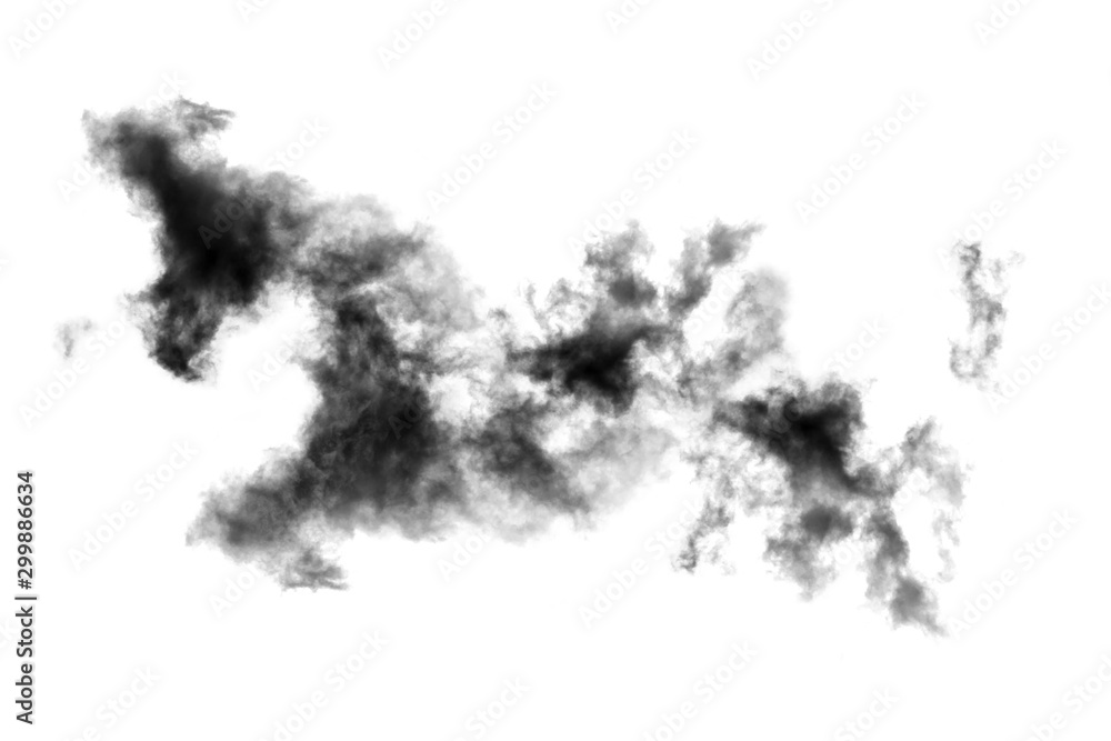Fototapeta Cloud Isolated on white background,Smoke Textured,Abstract black