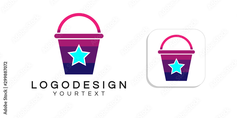 bucket logo design. icon app smartphone color full bucket logo design. icon app smartphone color full