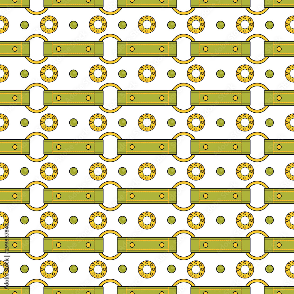 Seamless vector fashion pattern with thin green straps