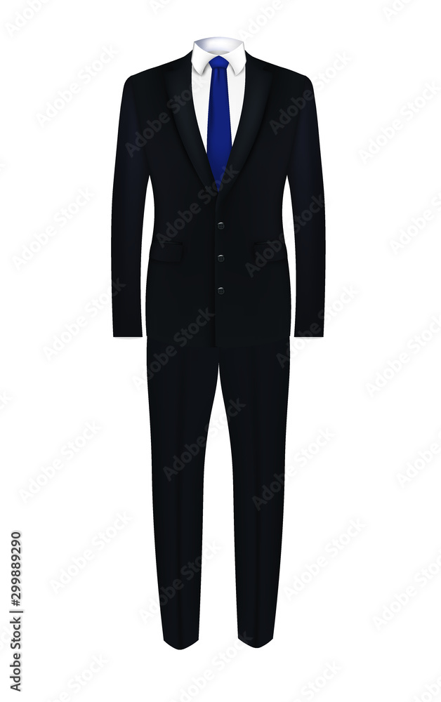 Black men suit with blue tie. vector Black men suit with blue tie. vector