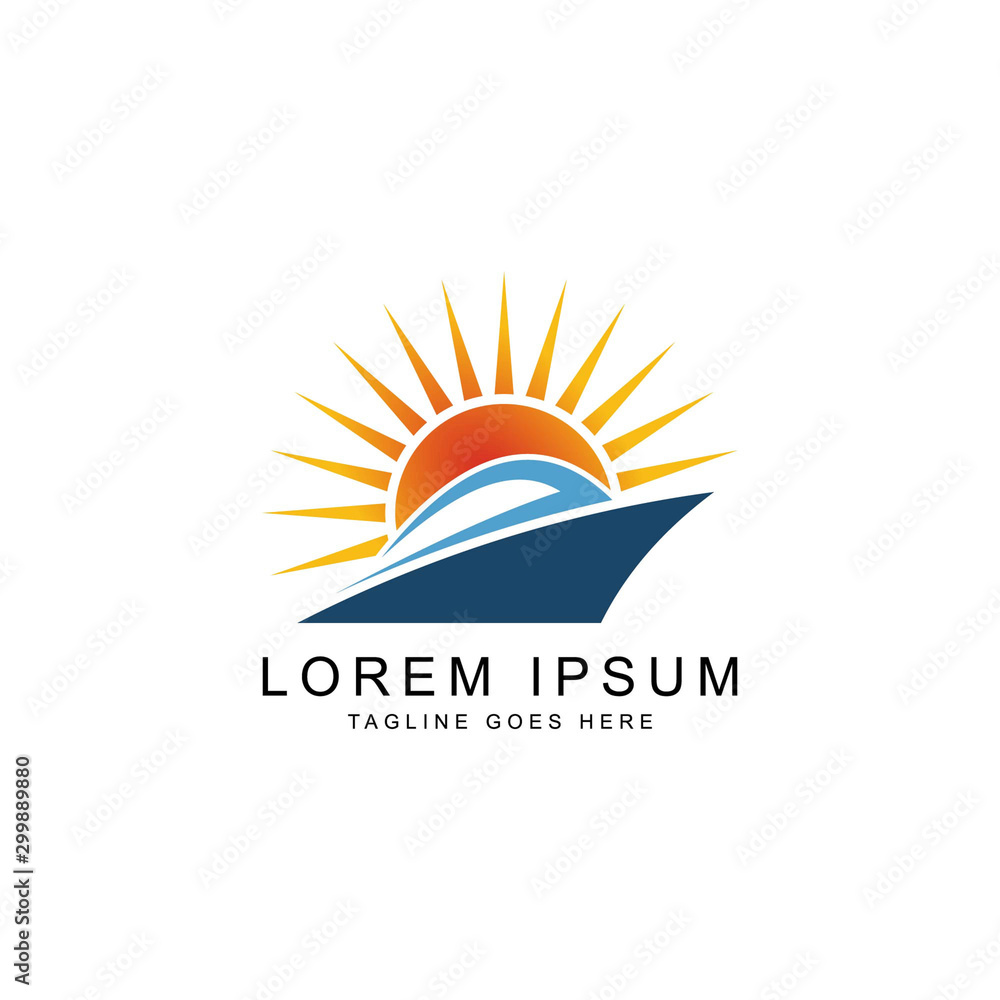 Creative sailing Ship Concept Logo Design Template Creative sailing Ship Concept Logo Design Template