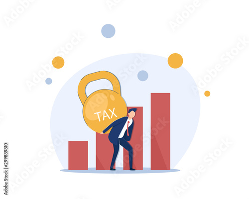 Businessmen carrying tax,Financial debtor concept vector