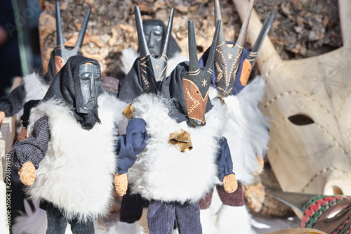 Sardinian masks wooden dolls, Su Boe, Mamuthones and others