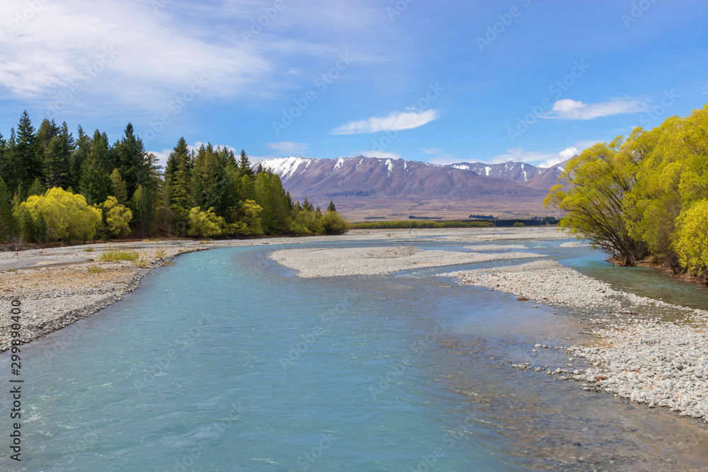 Cass river landscape near Tekapo, New Zealand