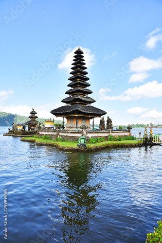 Beautiful view of Ulun Danu Temple and Lake Beratan, Bedugul, Bali.