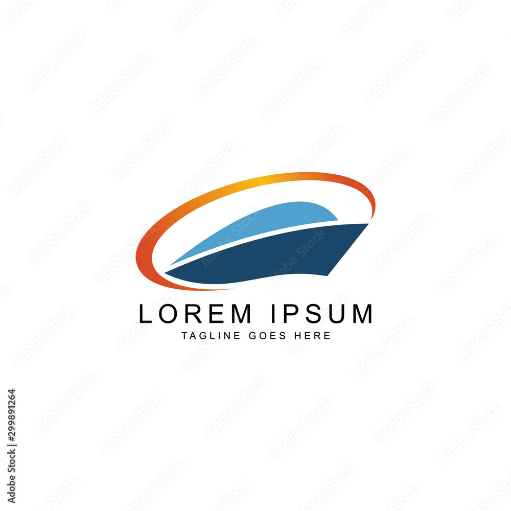 Creative sailing Ship Concept Logo Design Template Creative sailing Ship Concept Logo Design Template