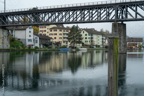 Schaffhausen in der Schweiz Rhein Rheinfall Herbst