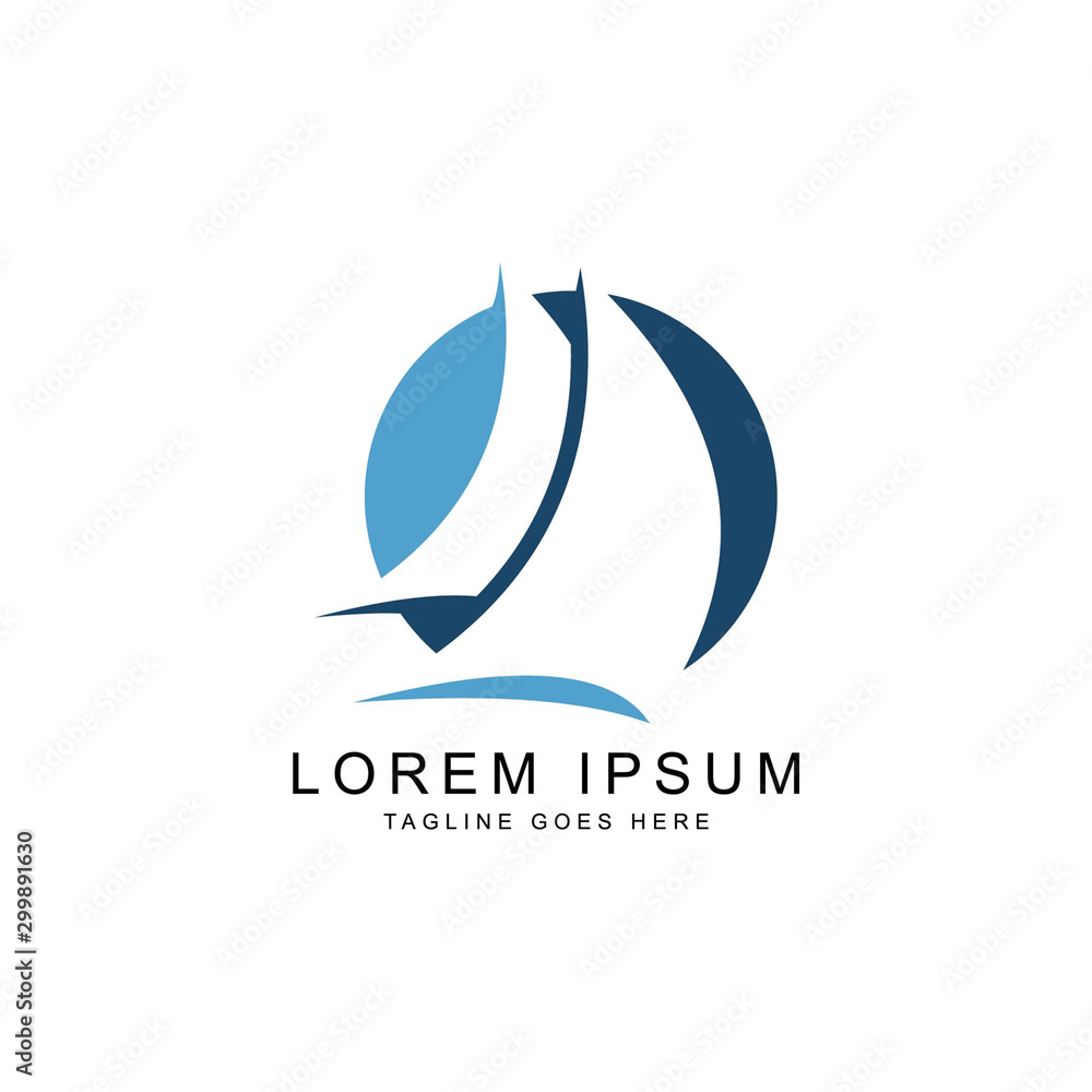 Creative sailing Ship Concept Logo Design Template Creative sailing Ship Concept Logo Design Template