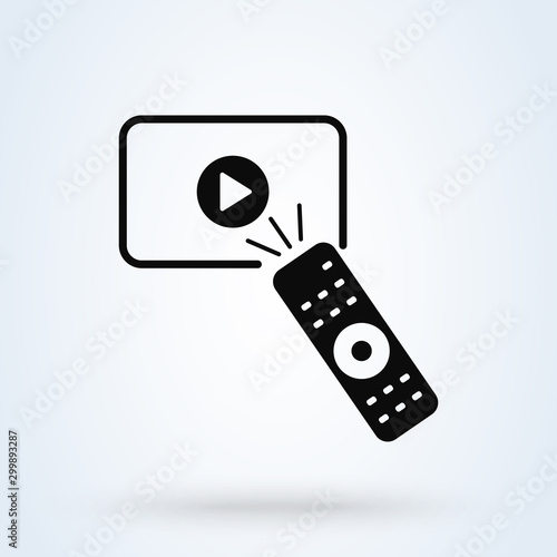 live stream TV control. Simple vector modern icon design illustration.
