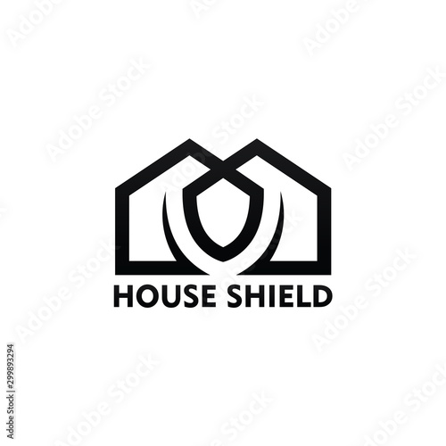 House Shield Logo Template Design