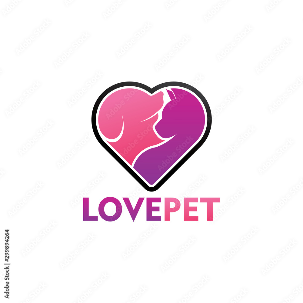Love Pet Logo Template Design