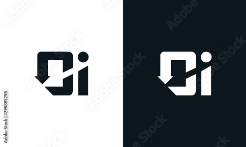 Modern abstract letter OI logo. This logo icon incorporate with two abstract shape in the creative process. photo