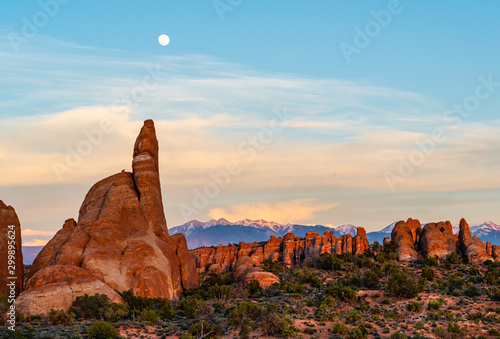 Moon rising Arches National Park