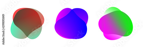 colorful blob shape free from set for background, blob flat geometric simple, liquid stain brush flat blob for label ad copy space, fluid spot template for graphic, simple banner colored gradient wave