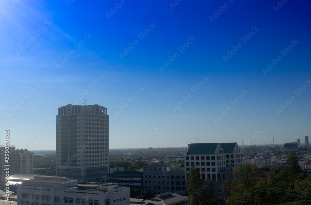 atmosphere of sunset sky in the city