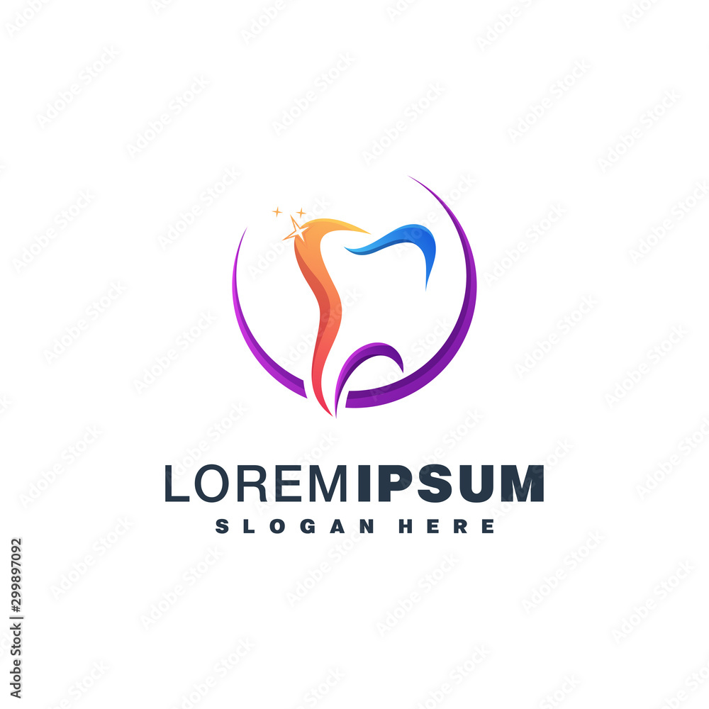 Dental colorful logo design Dental colorful logo design