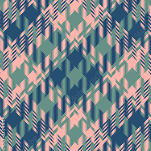 Tartan blue and green pattern.