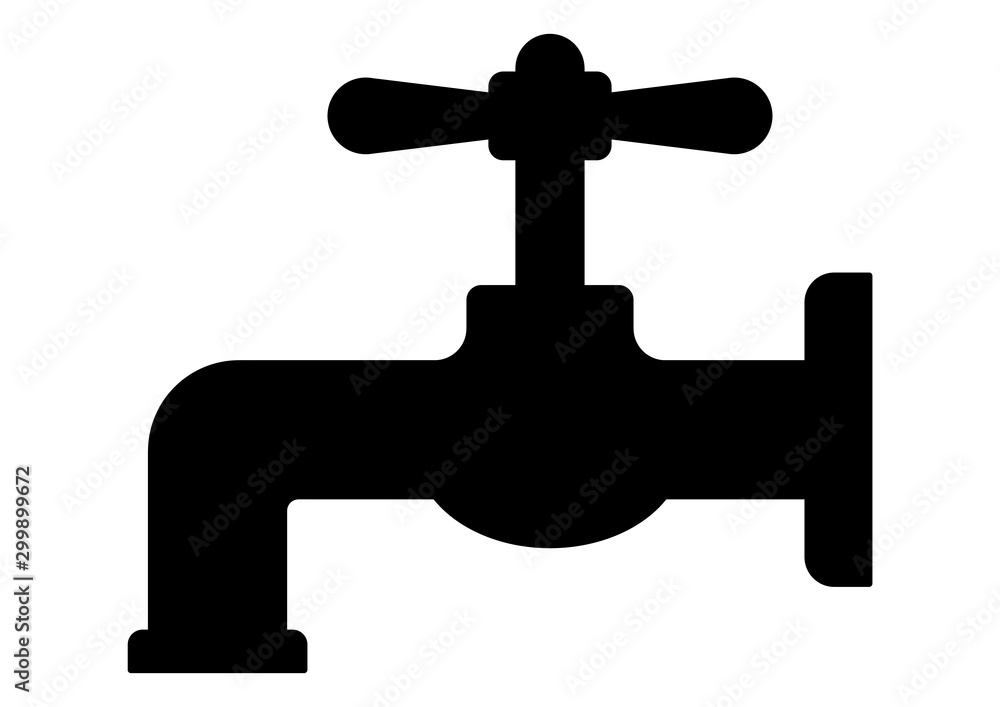 gz561 GrafikZeichnung - german - Wasserhahn Symbol: english - tap / spigot  / faucet icon: xxl g8669 Stock Illustration | Adobe Stock