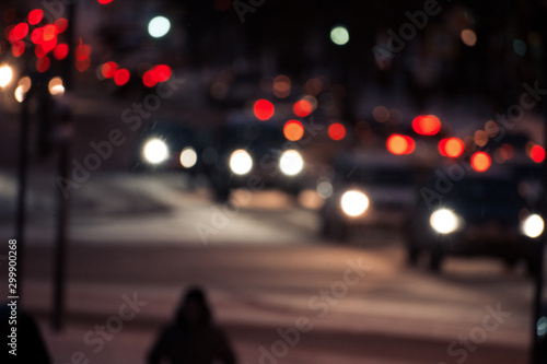 Blurred city at night