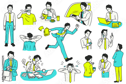 Daily activities businessman character