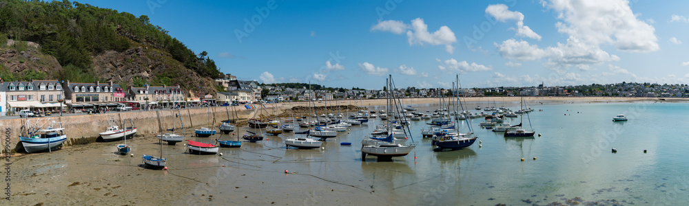 panorama view of the old port and harbor of Erquy in Brittany