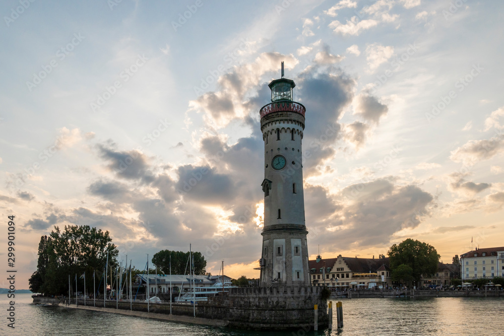 light house in Lindau at Lake Constance, Germany