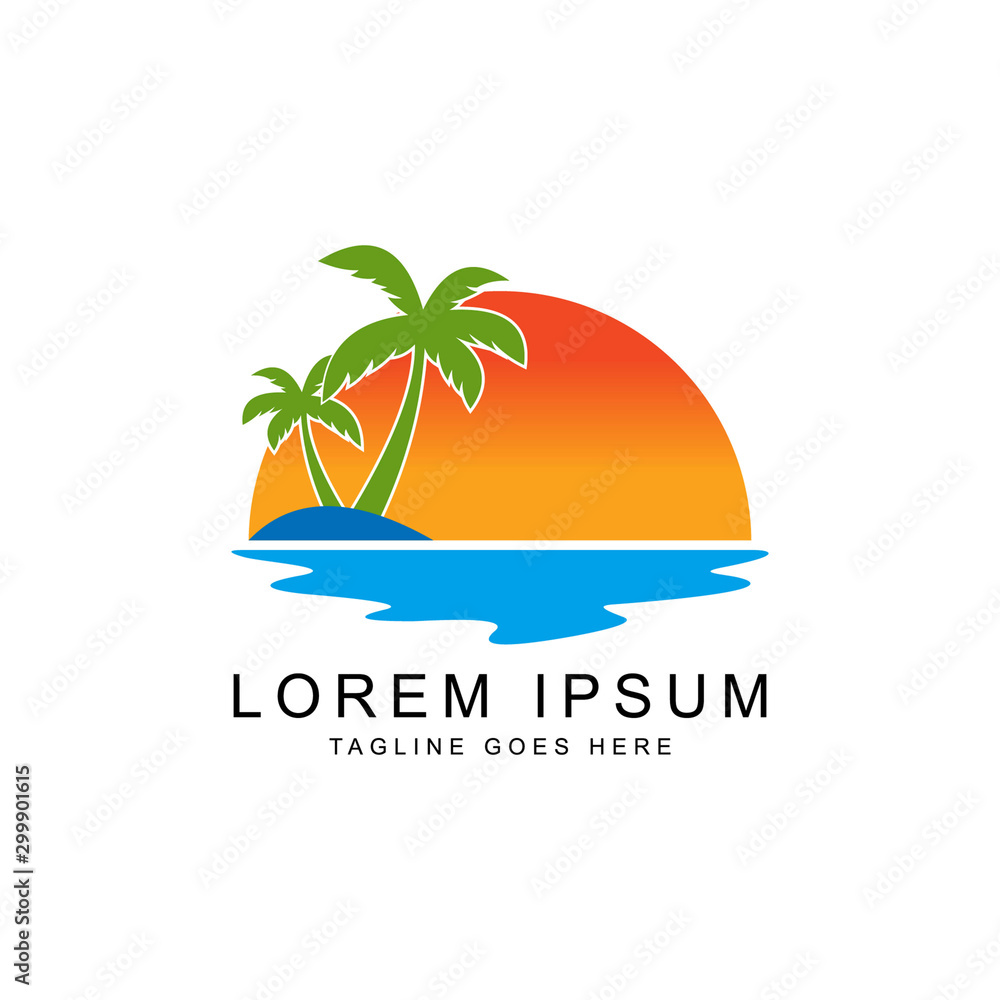 creative tree coconut and landscape logo template creative tree coconut and landscape logo template