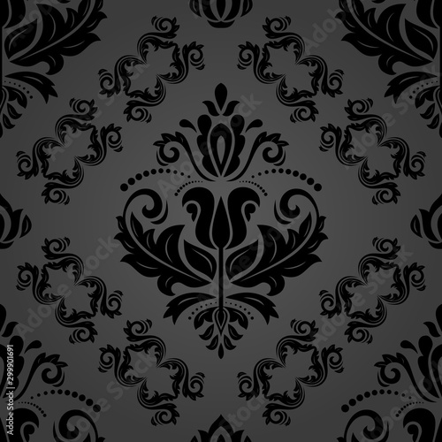 Orient classic pattern. Seamless abstract background with black vintage elements. Orient background. Ornament for wallpaper and packaging